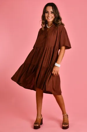 VGLD170 - VICTORIA DRESS - CHOCOLATE