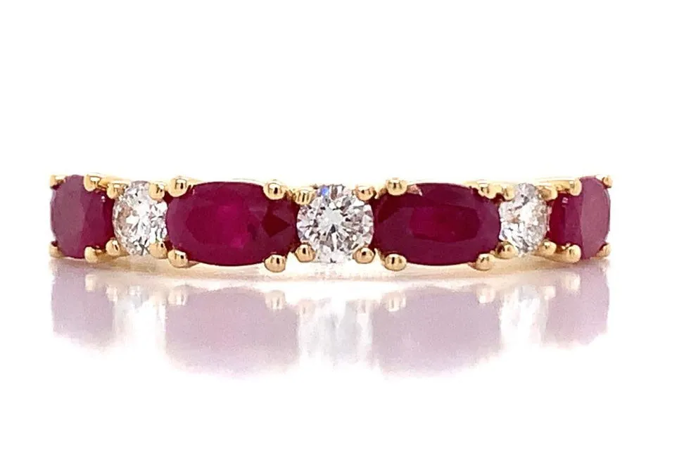 18ct Yellow Gold Earth Grown Ruby And Diamond Ring