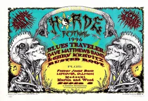 1996 HORDE w/ Dave Matthews Band & Blues Traveler - Silkscreen Concert Poster by Emek