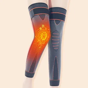 1pair Anti-Slip Compression Straps Keep Warm And Lengthen Knee Pads, Size: M(Mugwort Orange)