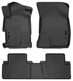 2012-2013 Honda Civic 4 Door Front & 2nd Seat Floor Liners - Black