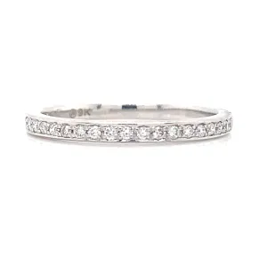 9ct White Gold Pave Set Diamond Band