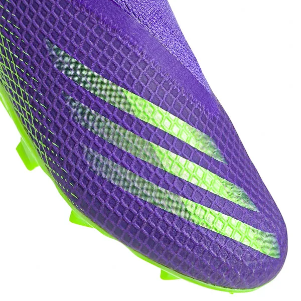 adidas Jr. X Ghosted .3 LL FG Soccer Cleats (Energy Ink/Signal Green)