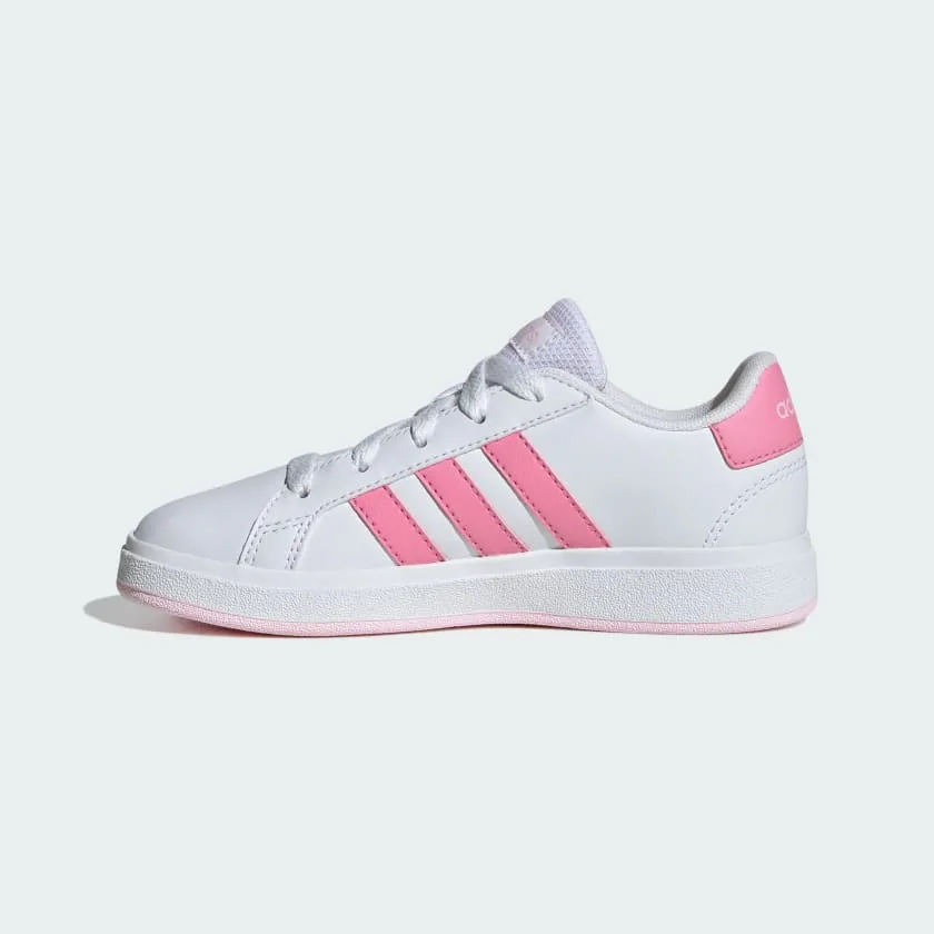 ADIDAS KID'S GRAND COURT 2.0 SIZES 4-7 WHITE/PINK SHOES