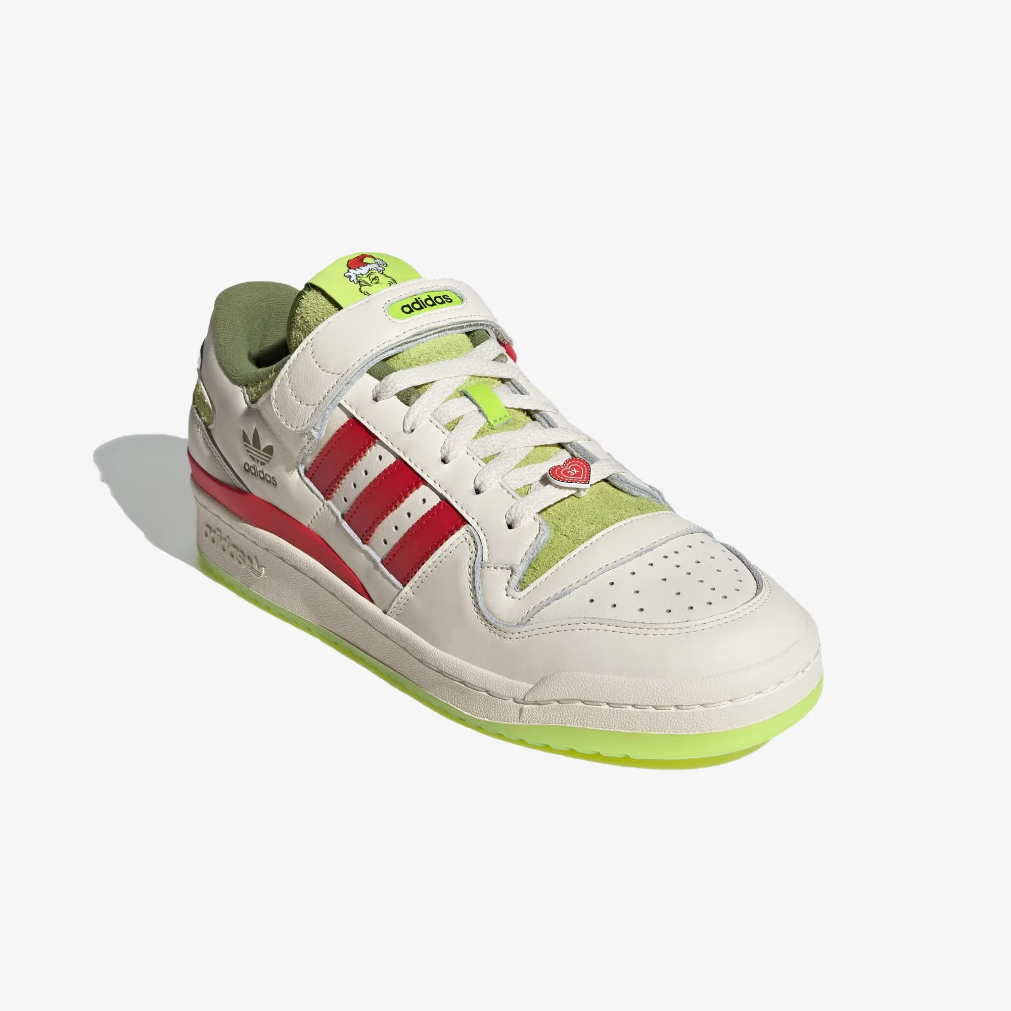 Adidas Originals | FORUM LOW X THE GRINCH  { CREAM WHITE/COLLEGIATE RED/SOLAR SLIME