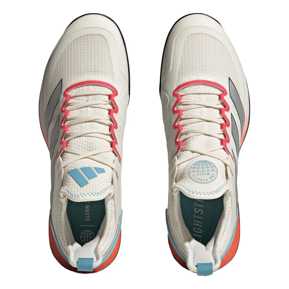 Adidas Ubersonic 4 Clay Court Tennis Shoes (Mens) - Chalk White/Silver Metallic/Preloved Blue