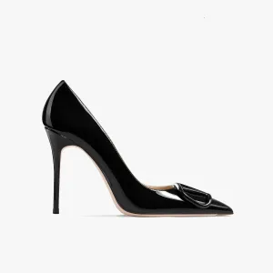 Adora Black Patent Leather Heels