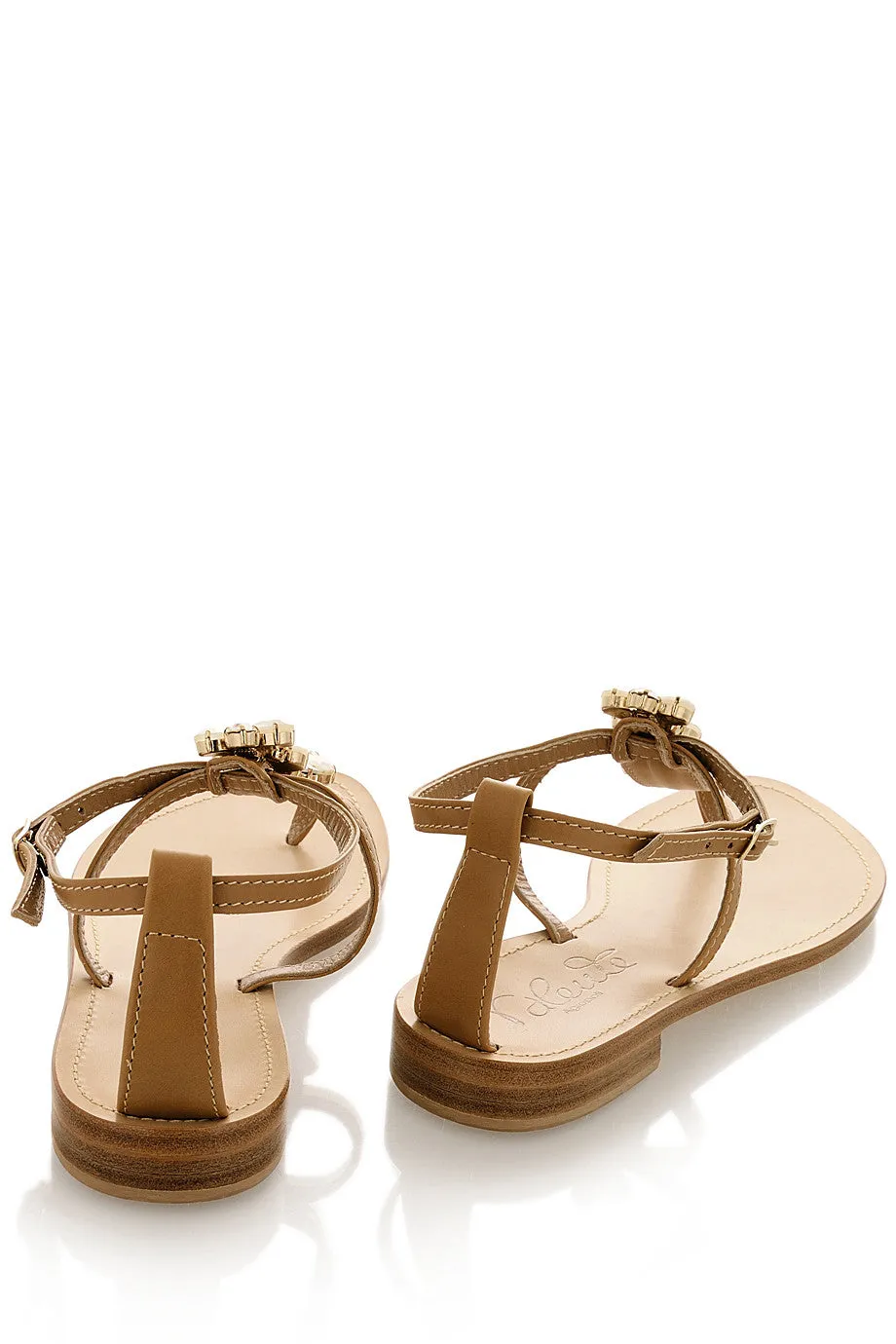 ANGELO VALENTE ZORA Beige Crystal Sandals