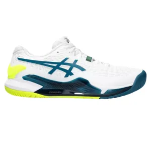 Asics Gel Resolution 9 Mens Tennis Shoes - White/Restful Teal