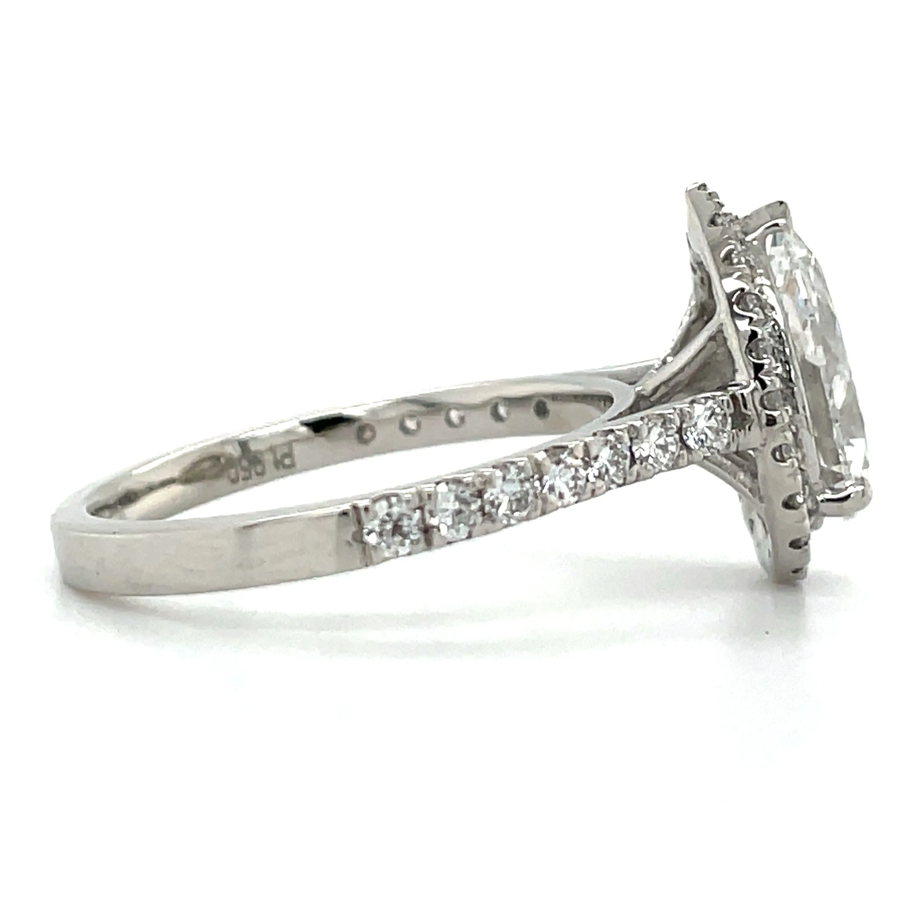 Aubrey - Platinum 2.06ct Laboratory Grown Pear Cut Diamond Halo Engagement Ring