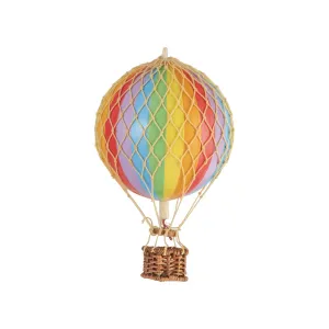 Authentic Models Floating The Skies, Rainbow - Hot Air Balloon Hanging Decor - 13cm