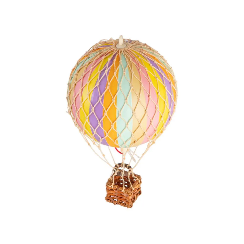 Authentic Models Floating The Skies, Rainbow Pastel - Hot Air Balloon Hanging Decor - 13cm