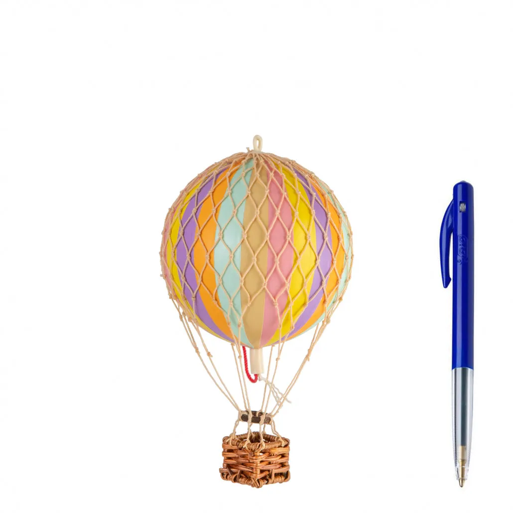 Authentic Models Floating The Skies, Rainbow Pastel - Hot Air Balloon Hanging Decor - 13cm