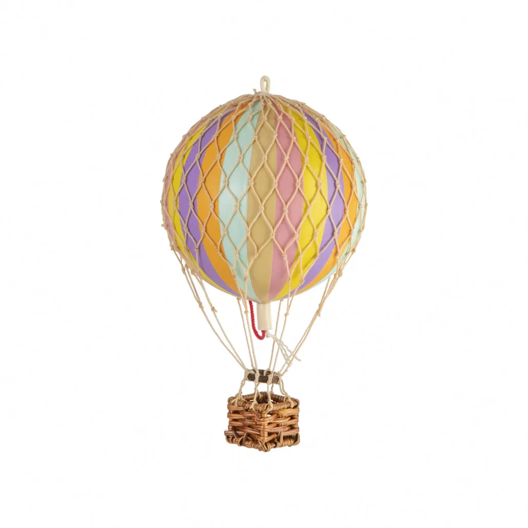 Authentic Models Floating The Skies, Rainbow Pastel - Hot Air Balloon Hanging Decor - 13cm