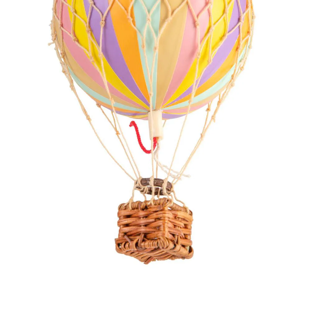 Authentic Models Floating The Skies, Rainbow Pastel - Hot Air Balloon Hanging Decor - 13cm