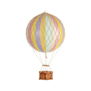 Authentic Models Travels Light, Rainbow Pastel - Hot Air Balloon Hanging Decor - 30cm