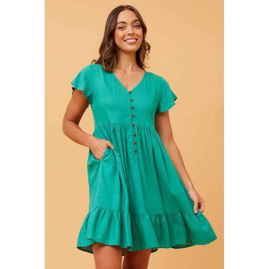 Baby Doll  Dress - Teal