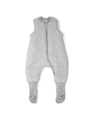 babystudio warmies cotton sleeveless with legs 2.5 TOG - Grey Marle/Grey Lines