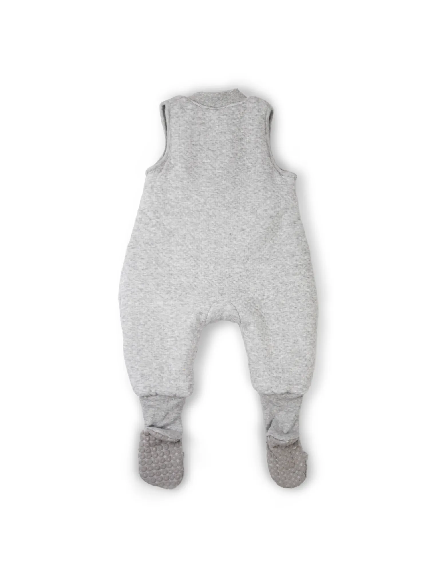 babystudio warmies cotton sleeveless with legs 2.5 TOG - Grey Marle/Grey Lines