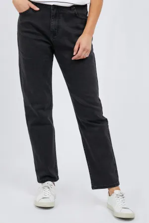 BARKLY STRAIGHT LEG JEAN - Washed Black