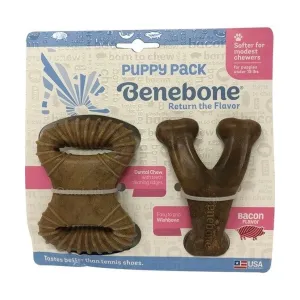 Benebone Puppy Real Bacon Chew Toys 2-Pack