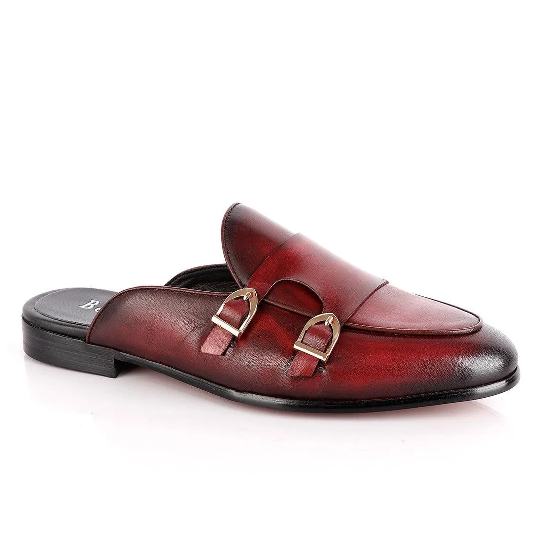 Berluti Double Monk Strap Wine Half Shoe