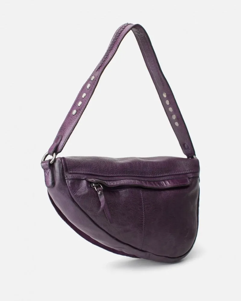 Biba Taos Leather Shoulder Bag Purple