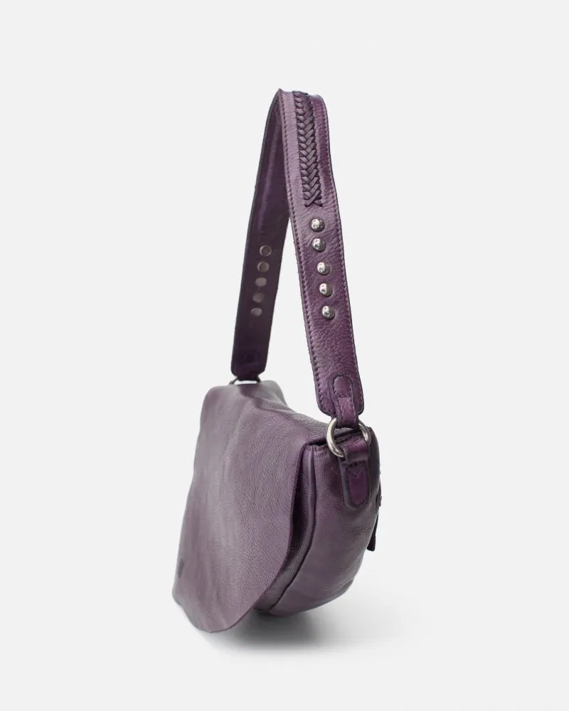 Biba Taos Leather Shoulder Bag Purple