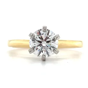 Blaire - 18ct Yellow Gold 1ct Laboratory Grown Six Claw Solitaire Diamond Engagement Ring