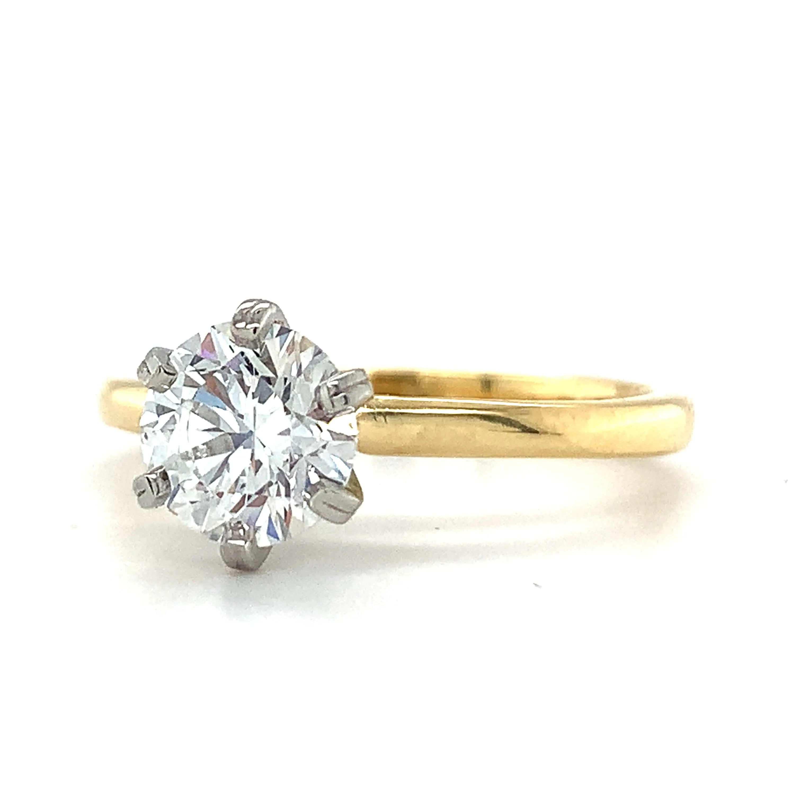 Blaire - 18ct Yellow Gold 1ct Laboratory Grown Six Claw Solitaire Diamond Engagement Ring