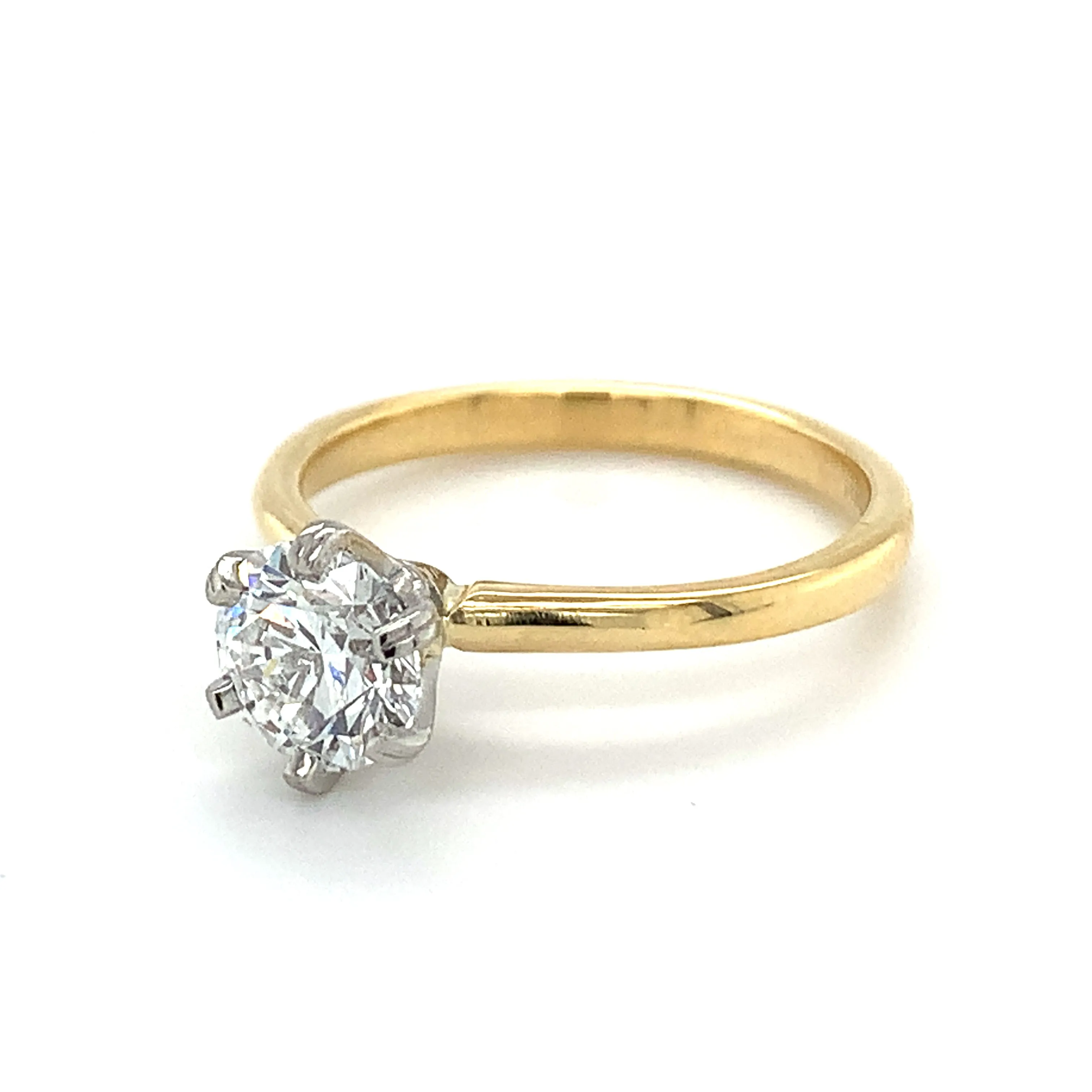 Blaire - 18ct Yellow Gold 1ct Laboratory Grown Six Claw Solitaire Diamond Engagement Ring