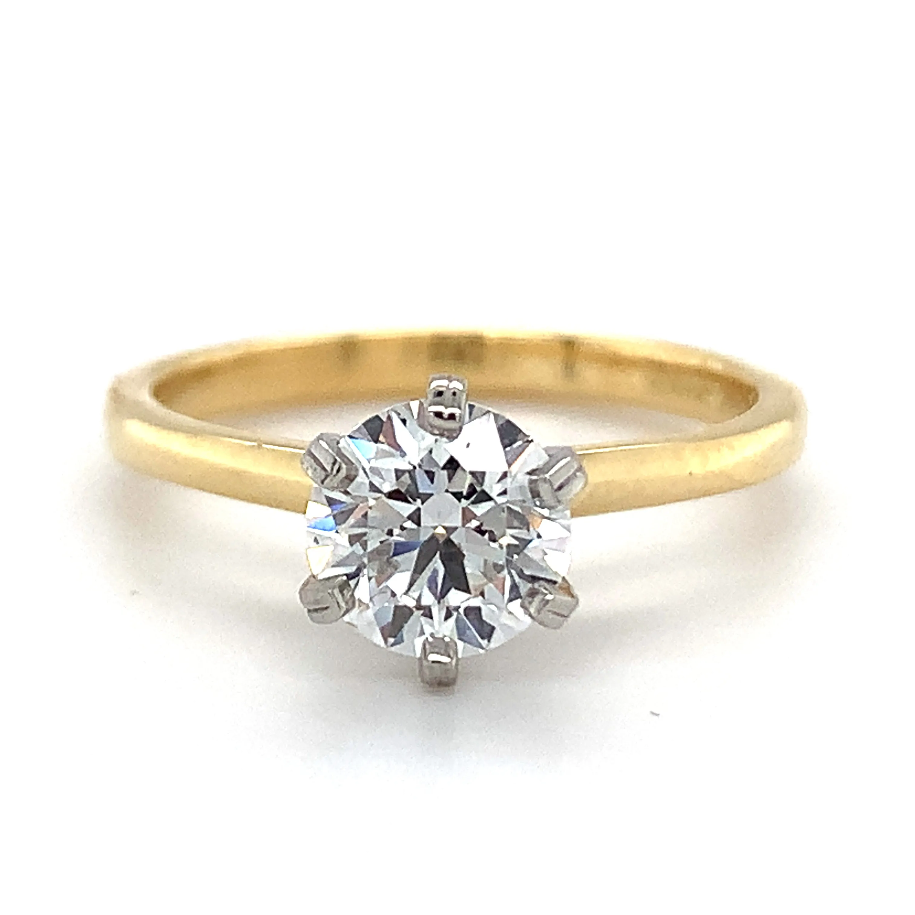 Blaire - 18ct Yellow Gold 1ct Laboratory Grown Six Claw Solitaire Diamond Engagement Ring