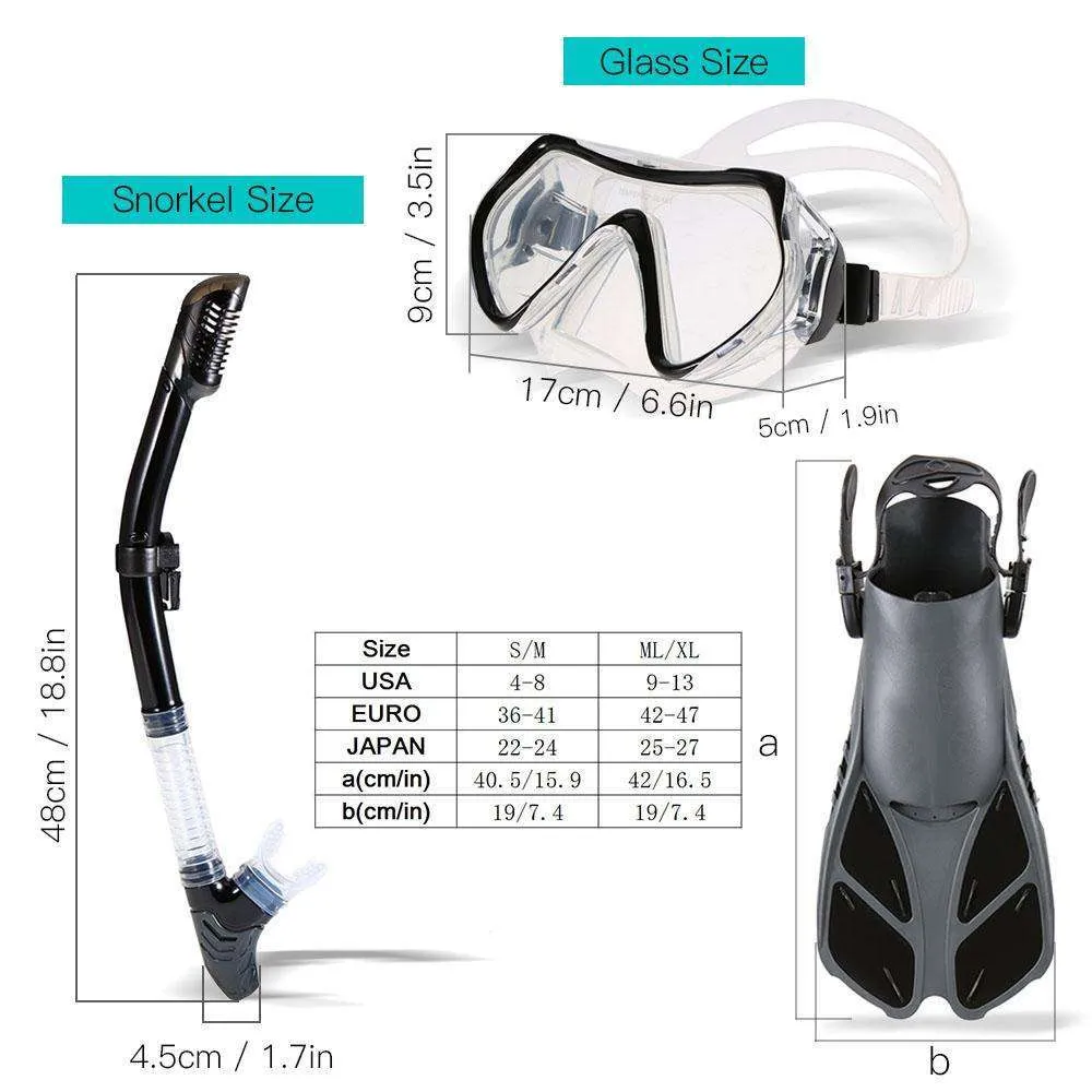 Blue Aqua Premium Snorkel Set