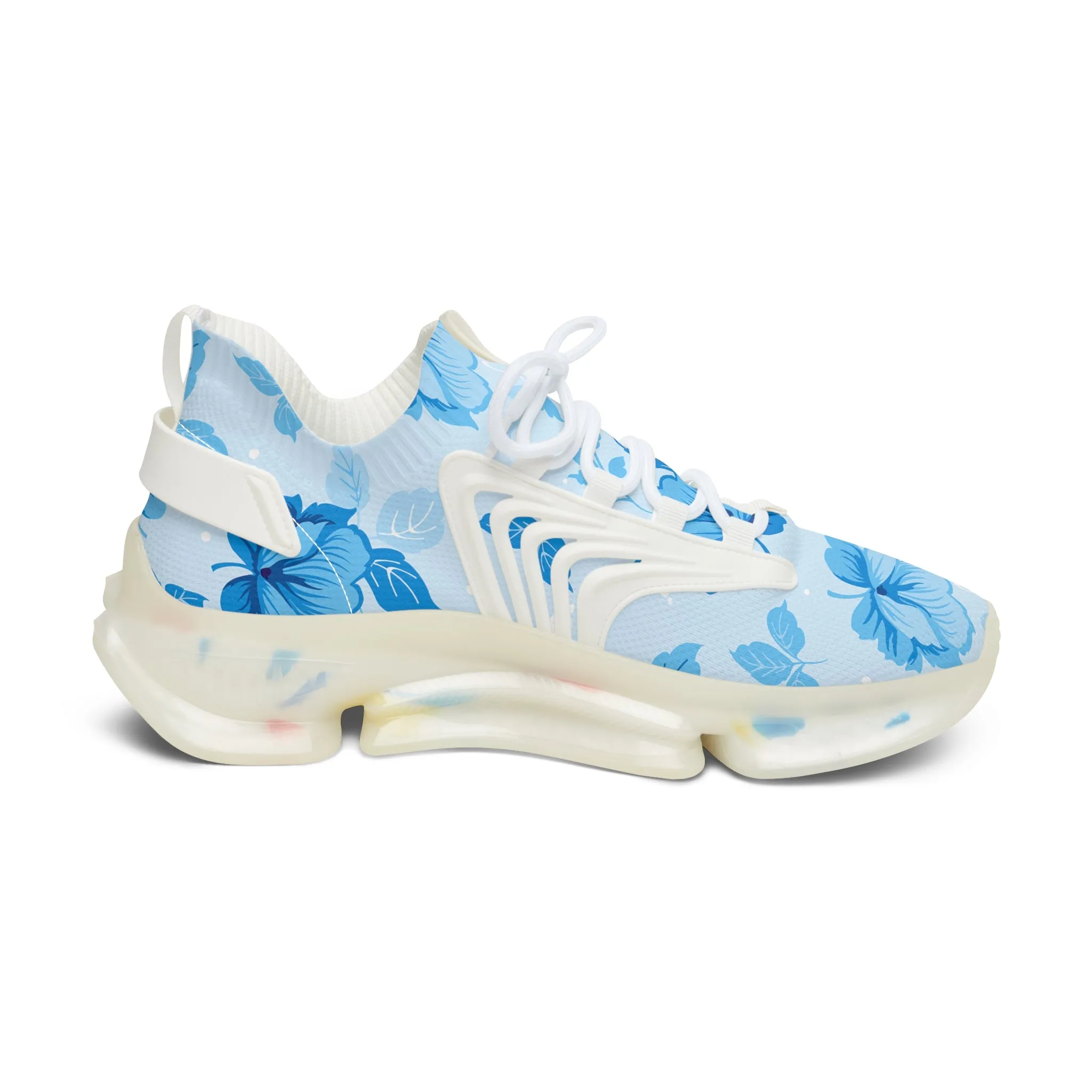 Blue Flower Women's Mesh Sneakers