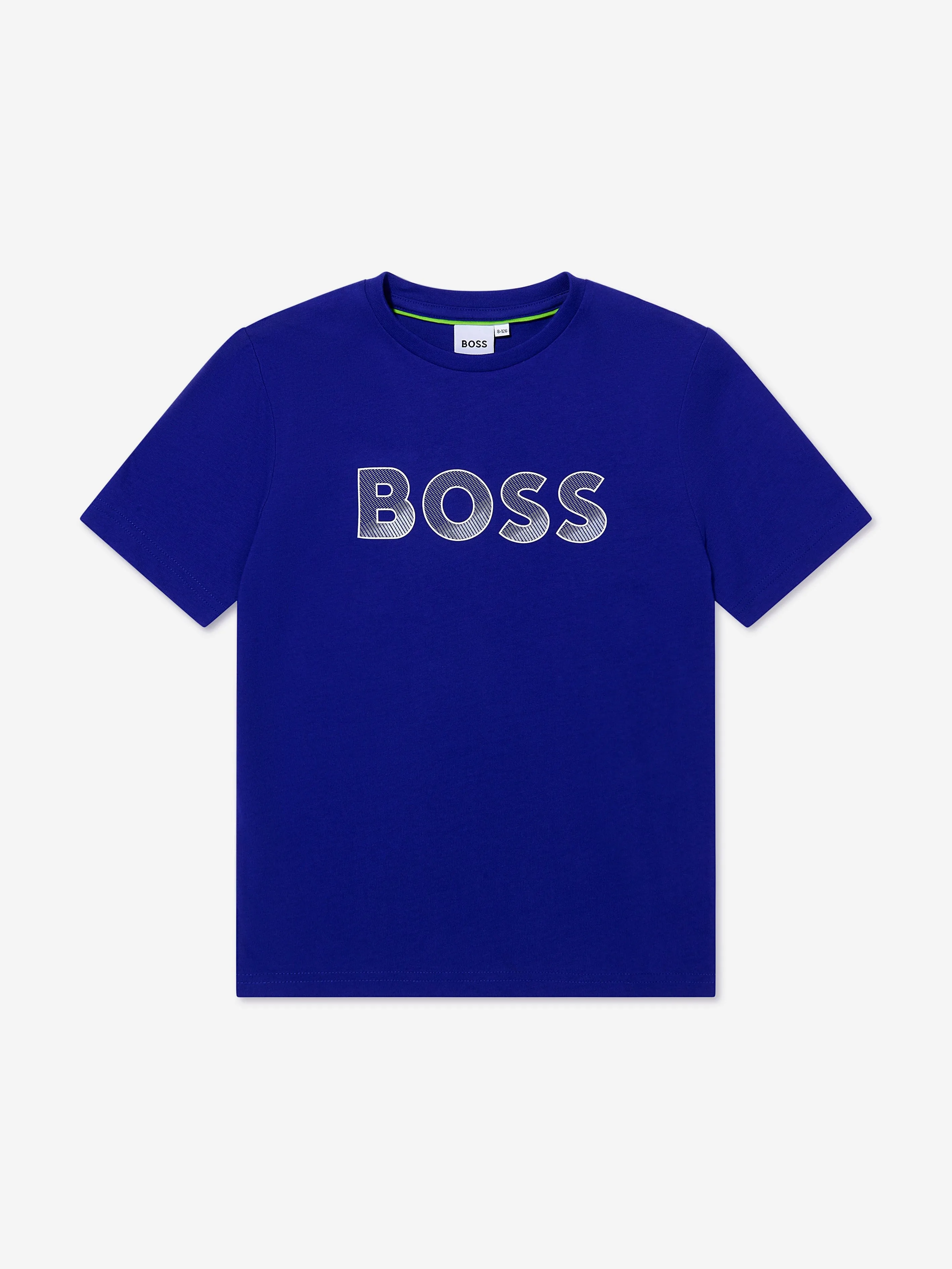 BOSS Boys Logo Print T-Shirt In Blue