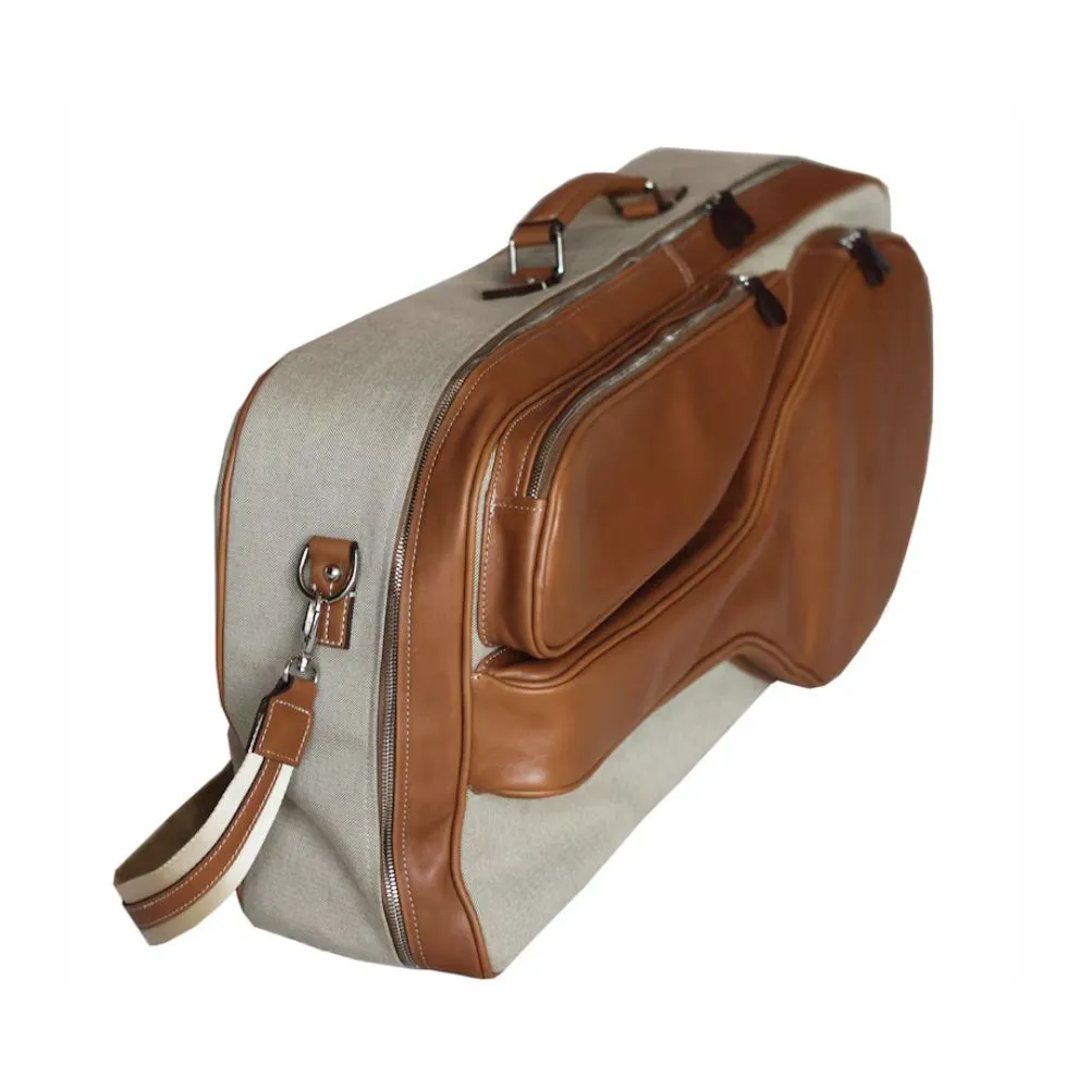 Brown Leather Tennis Bag For Unisex