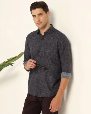 Casual Navy Printed Shirt - Pavic