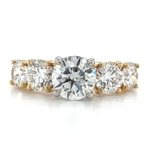 Clara - 18ct Yellow Gold 2.55ct Laboratory Grown Round Tapered Five Stone Diamond Engagement Ring