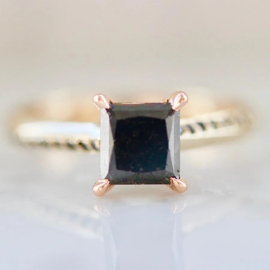 Concord Princess Cut Black Diamond Ring