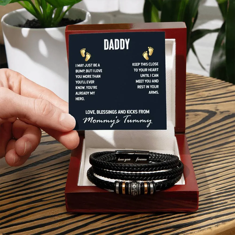 Daddy to be, Engraved Men's "Love You Forever" Bracelet