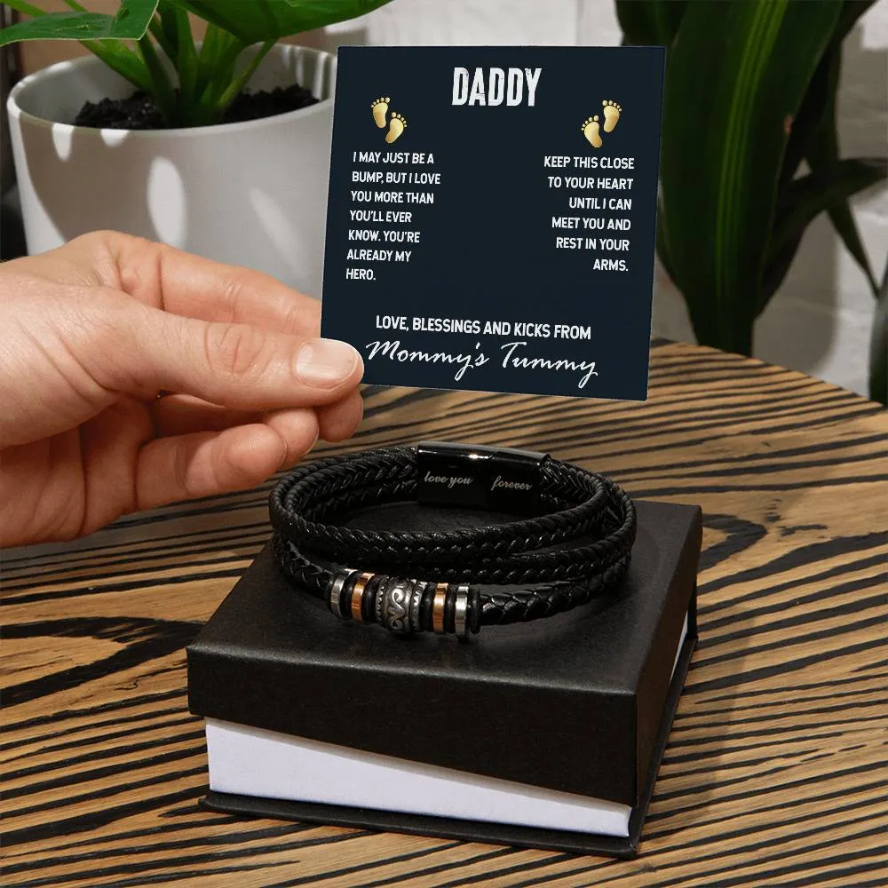 Daddy to be, Engraved Men's "Love You Forever" Bracelet