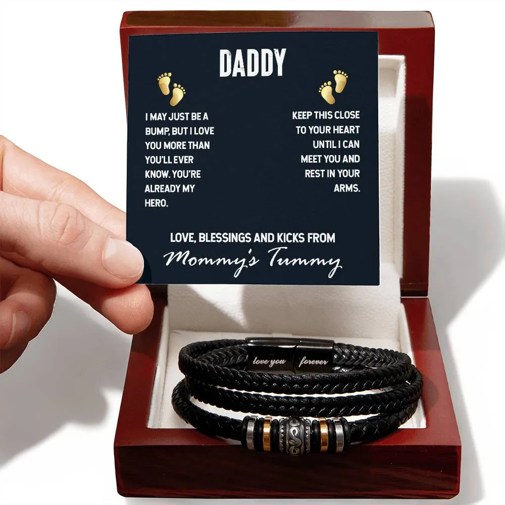 Daddy to be, Engraved Men's "Love You Forever" Bracelet