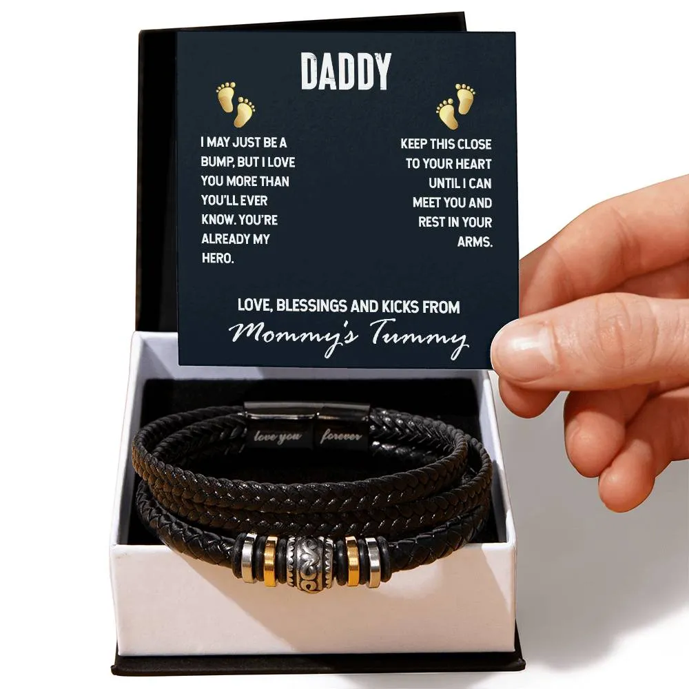 Daddy to be, Engraved Men's "Love You Forever" Bracelet