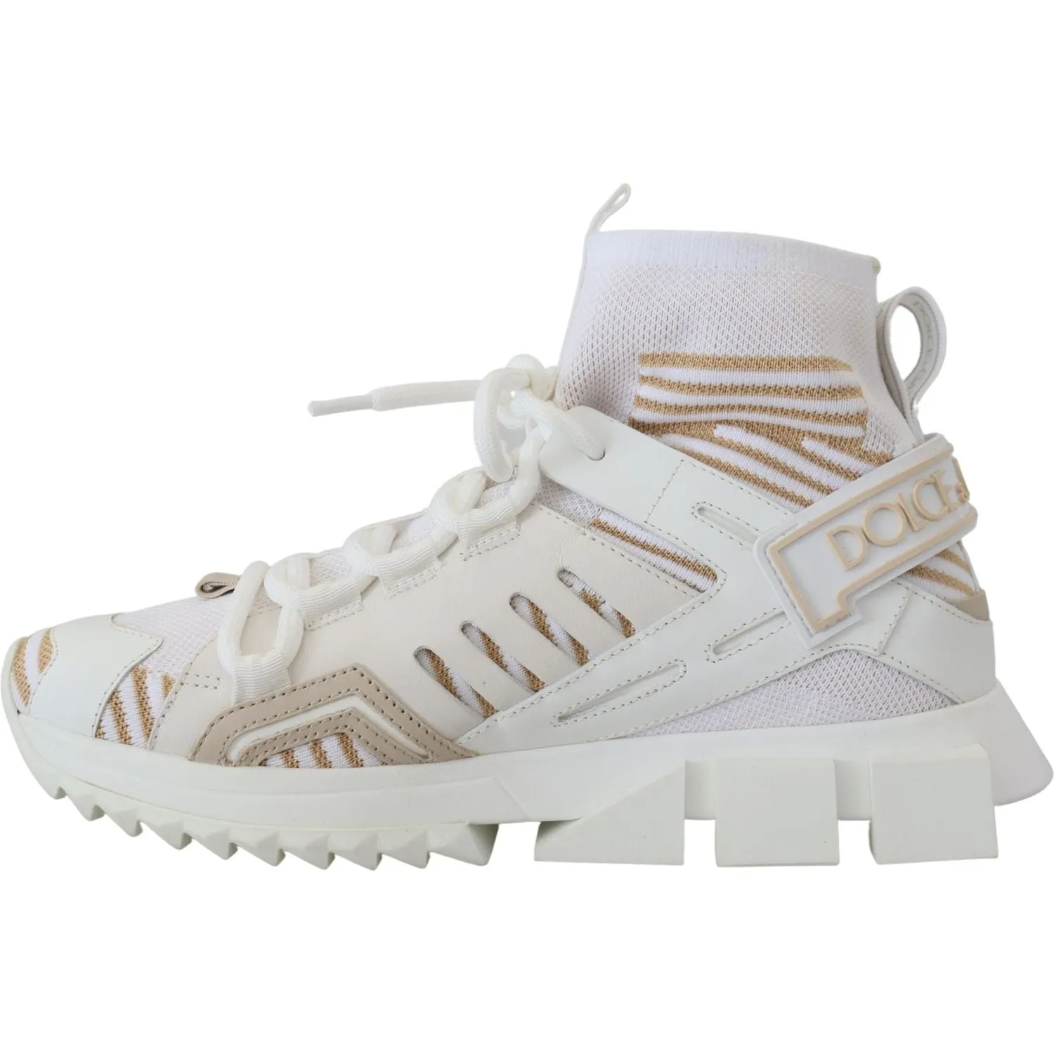 Dolce & Gabbana Elegant White Beige SORRENTO Sneakers