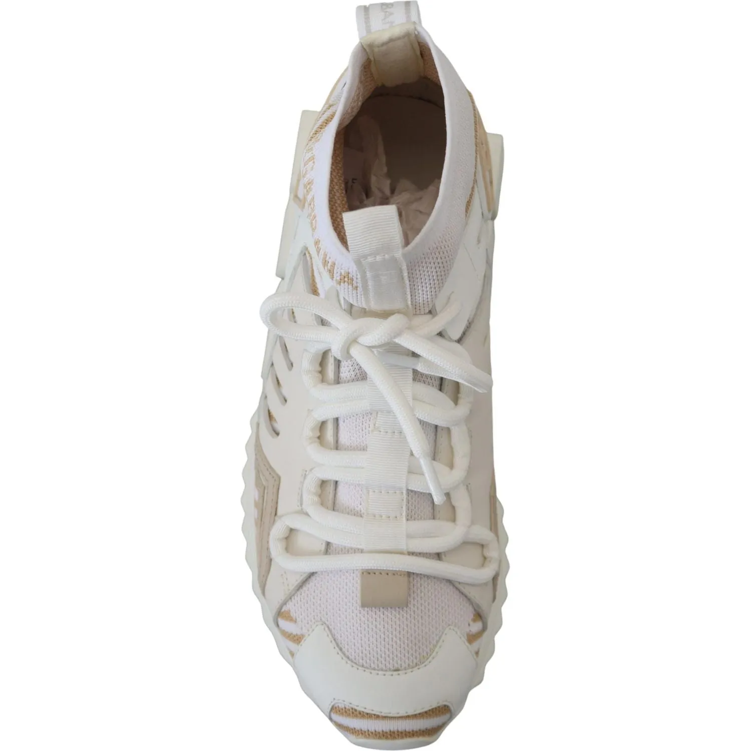 Dolce & Gabbana Elegant White Beige SORRENTO Sneakers