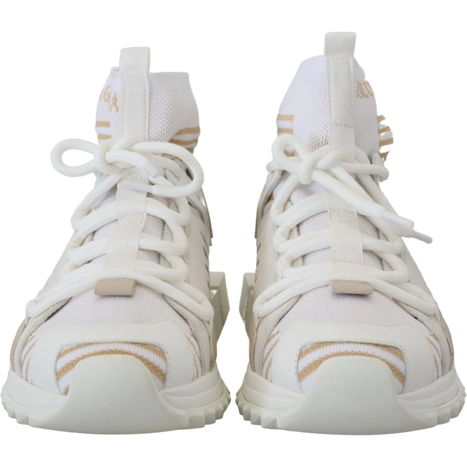 Dolce & Gabbana Elegant White Beige SORRENTO Sneakers