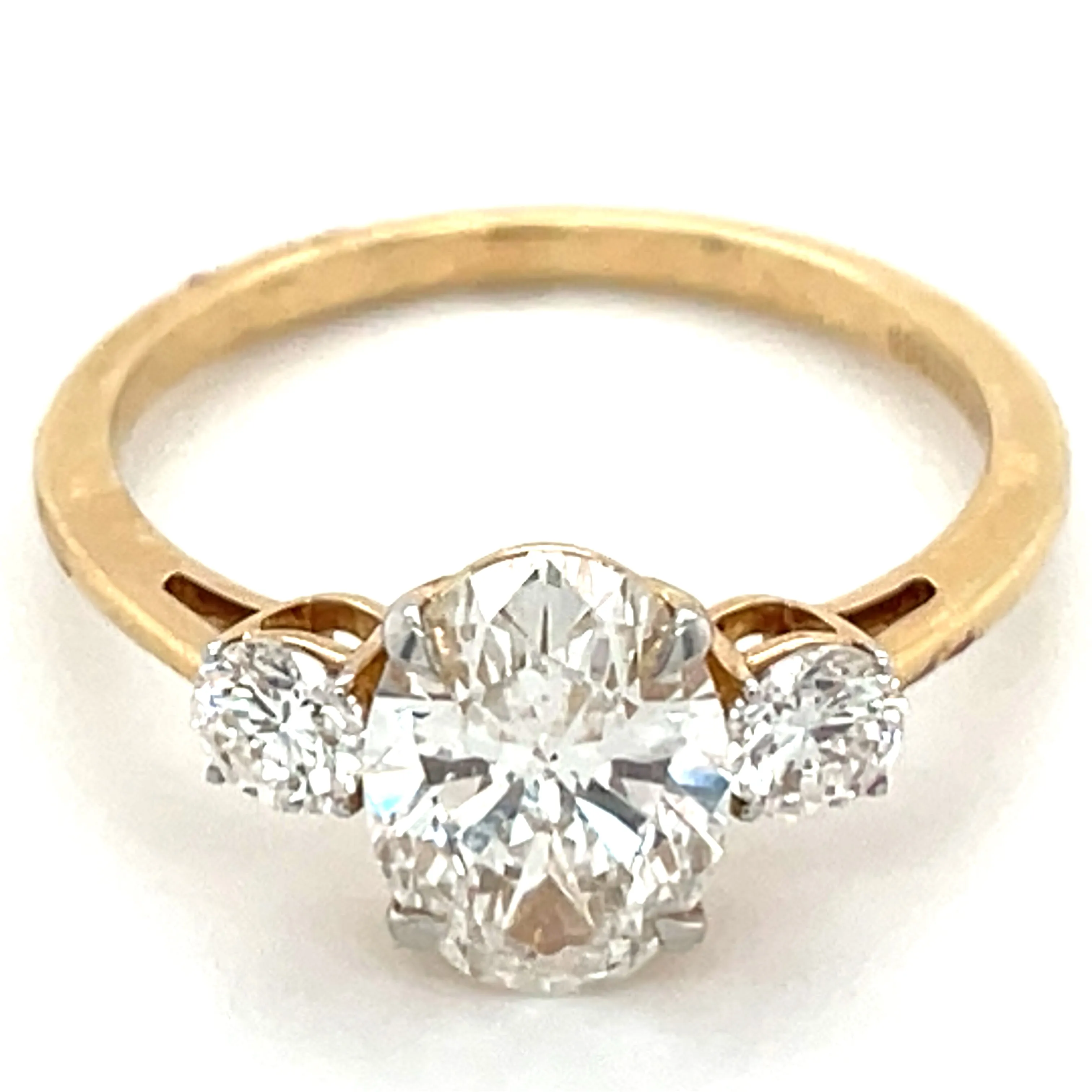 Eloise - 14ct Yellow Gold 1.93ct Oval and Round Three Stone Laboratory Grown Diamond Engagement Ring