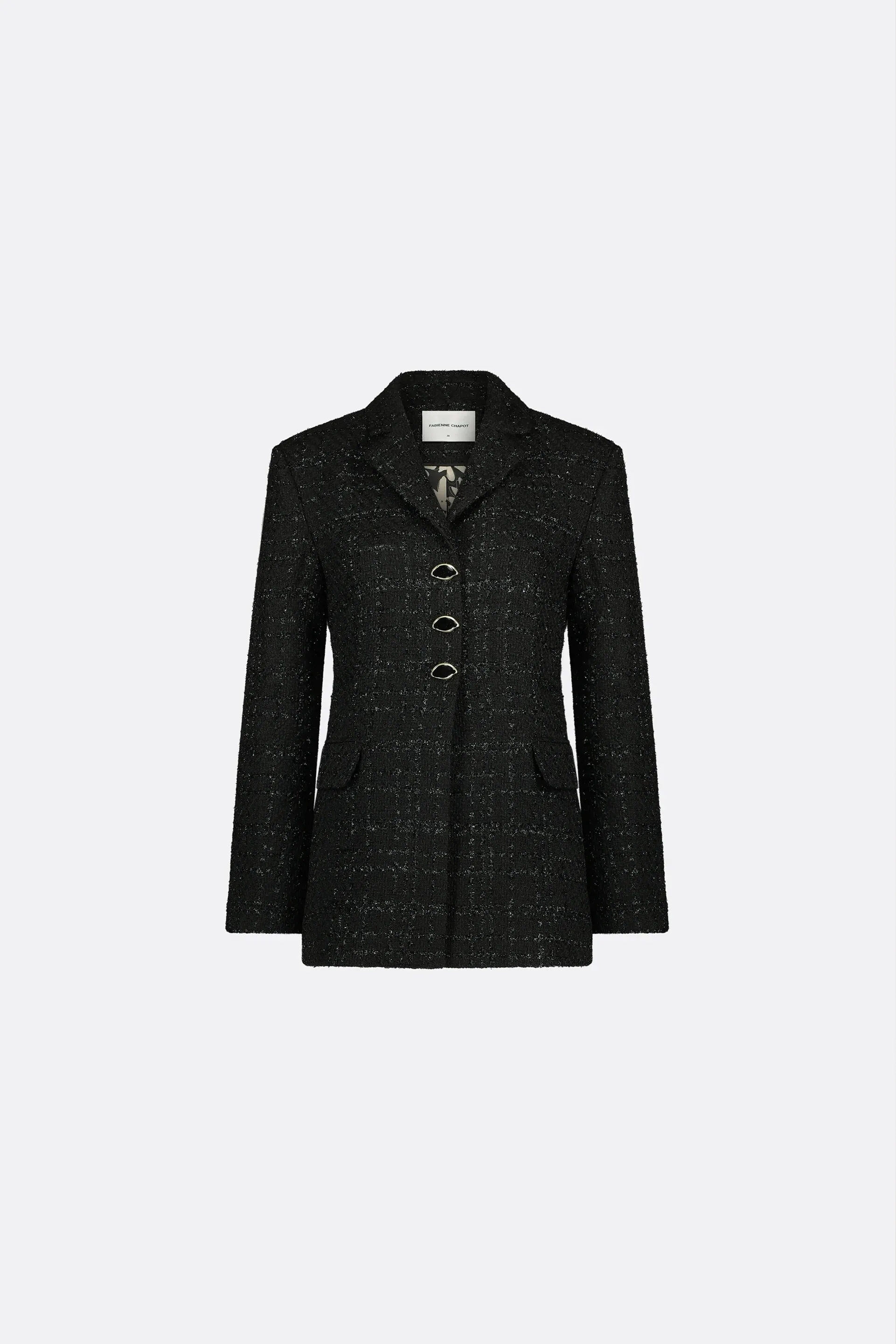 Fabienne Chapot Cher Tweed Blazer Black