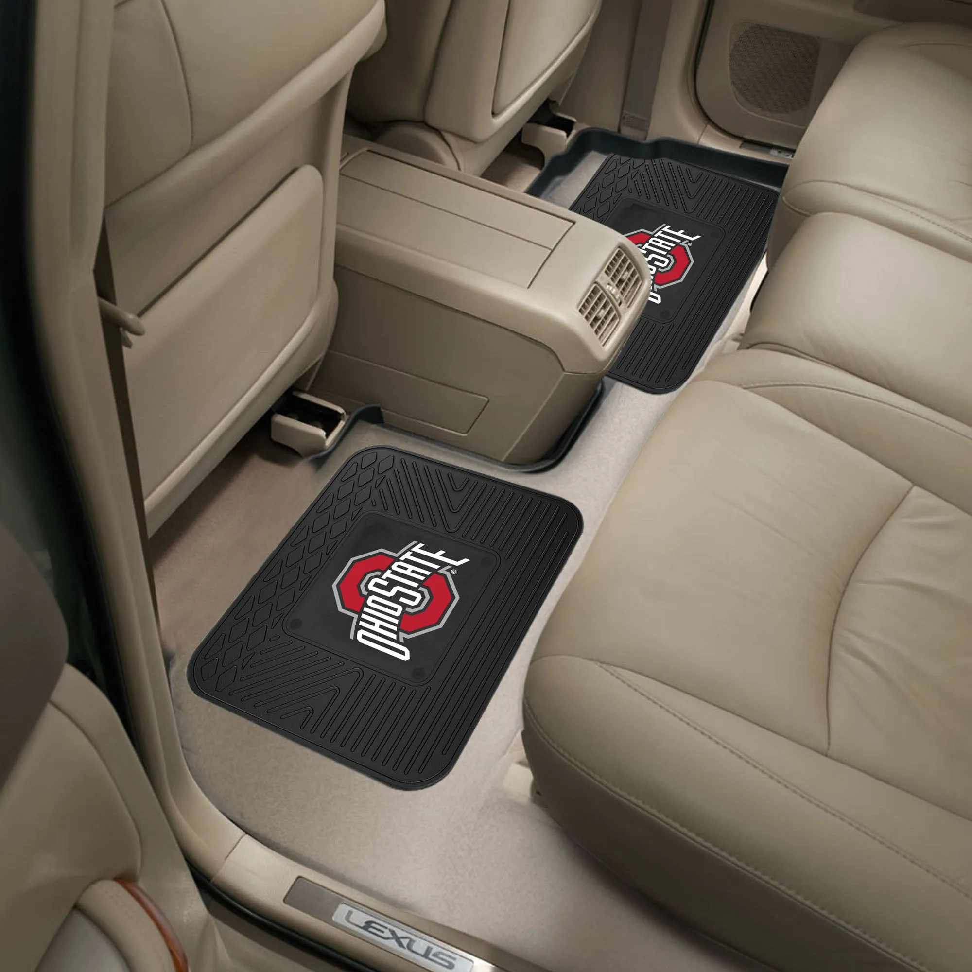 Fanmats Ohio State Buckeyes Back Seat Car Utility Mats - 2 Piece Set