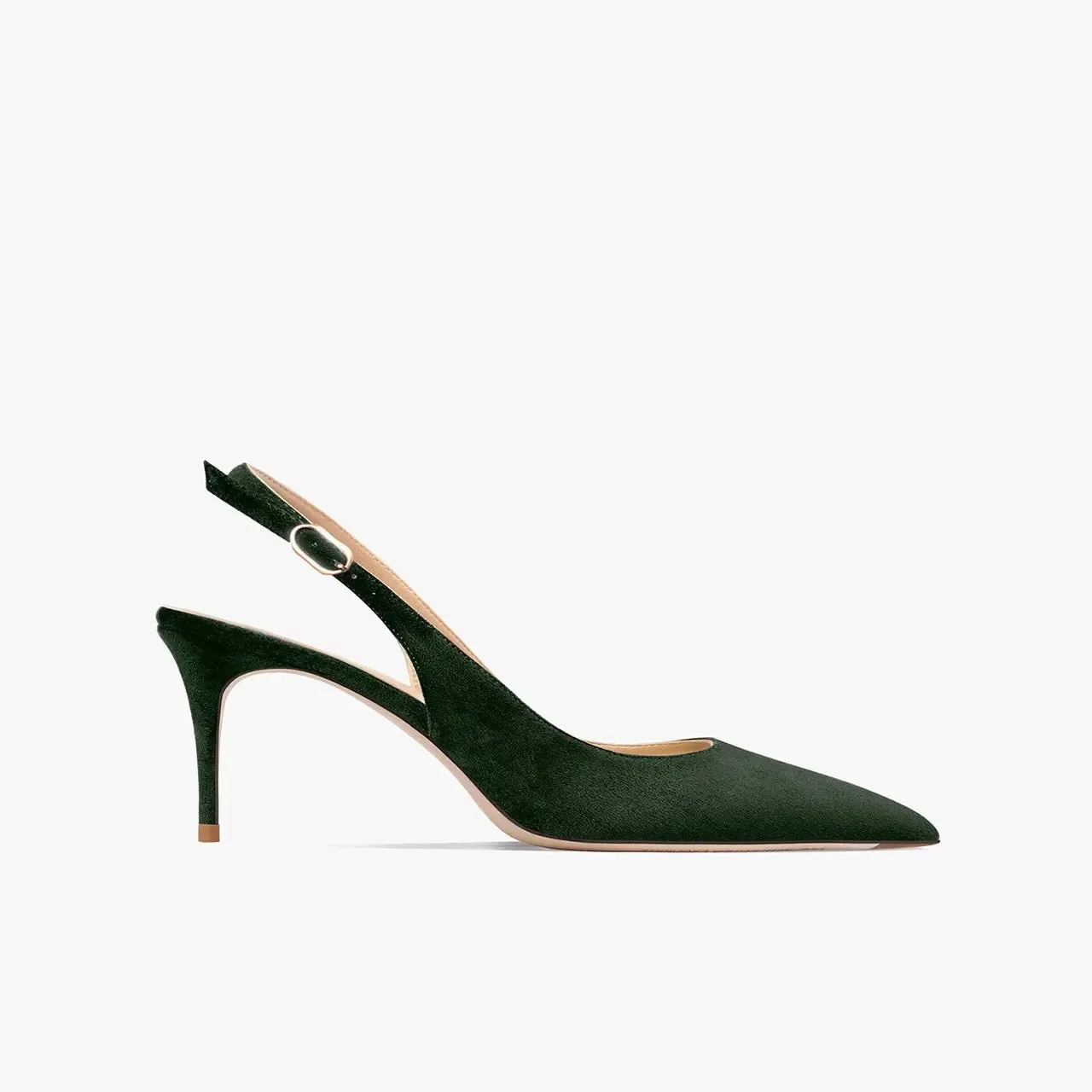 Felicity Green Flock Slingback Sandals